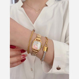 ساعت مچی زنانه تیسوت TISSOT بند استیل طلایی صفحه طلایی ضدآب شیک وجذاب
