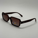 عینک آفتابی پلاریزه ریبن مستطیلی قهوه ای کد rayban RB 2201