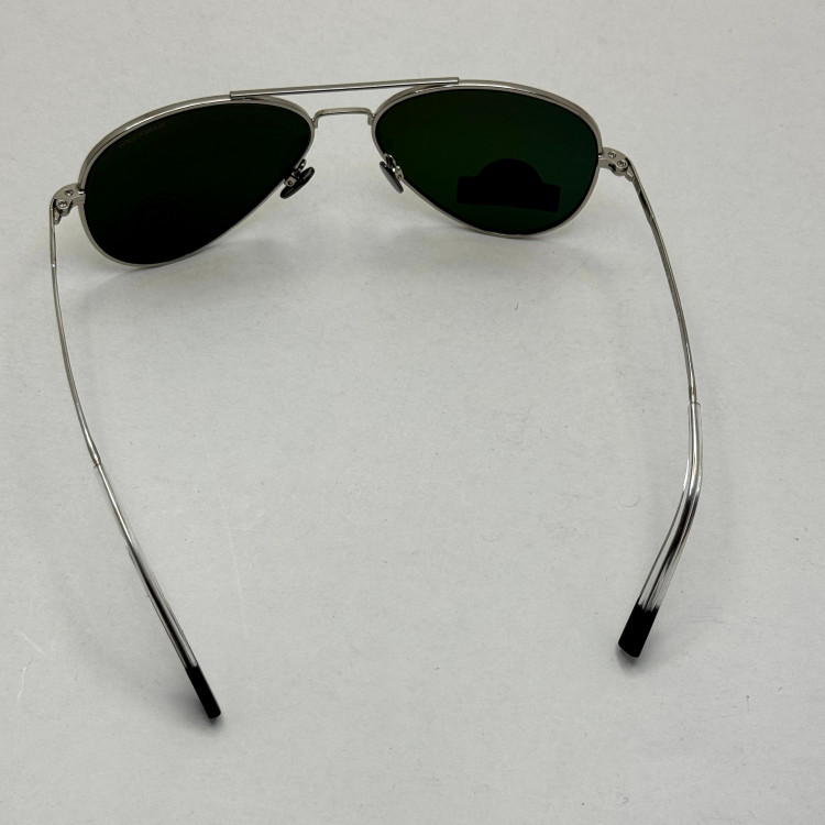 عینک آفتابی خلبانی رندولف شیشه سنگ کانکورد آنتی رفلکس سبز فریم نقره ای فول پک اصلی RANDOLPH AVIATOR CR 231 24K