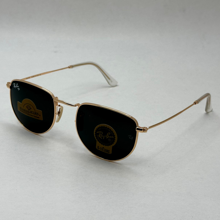 عینک آفتابی ریبن rayban شیشه سنگ مشکی طلایی کد rb 3958