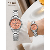 ساعت مچی زنانه دخترانه کاسیو casio کیفیت عالی پرمیوم نقره ای گلبهی