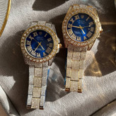 ساعت رولکس Rolex فول استون نگین دار صفحه آبی