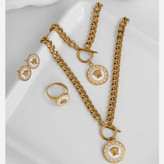 ست کامل ورساچه Versace زنانه با زنجیر طرح کارتیه فری سایز freesize رنگ کاملا ثابت کد tj (پس کرایه)