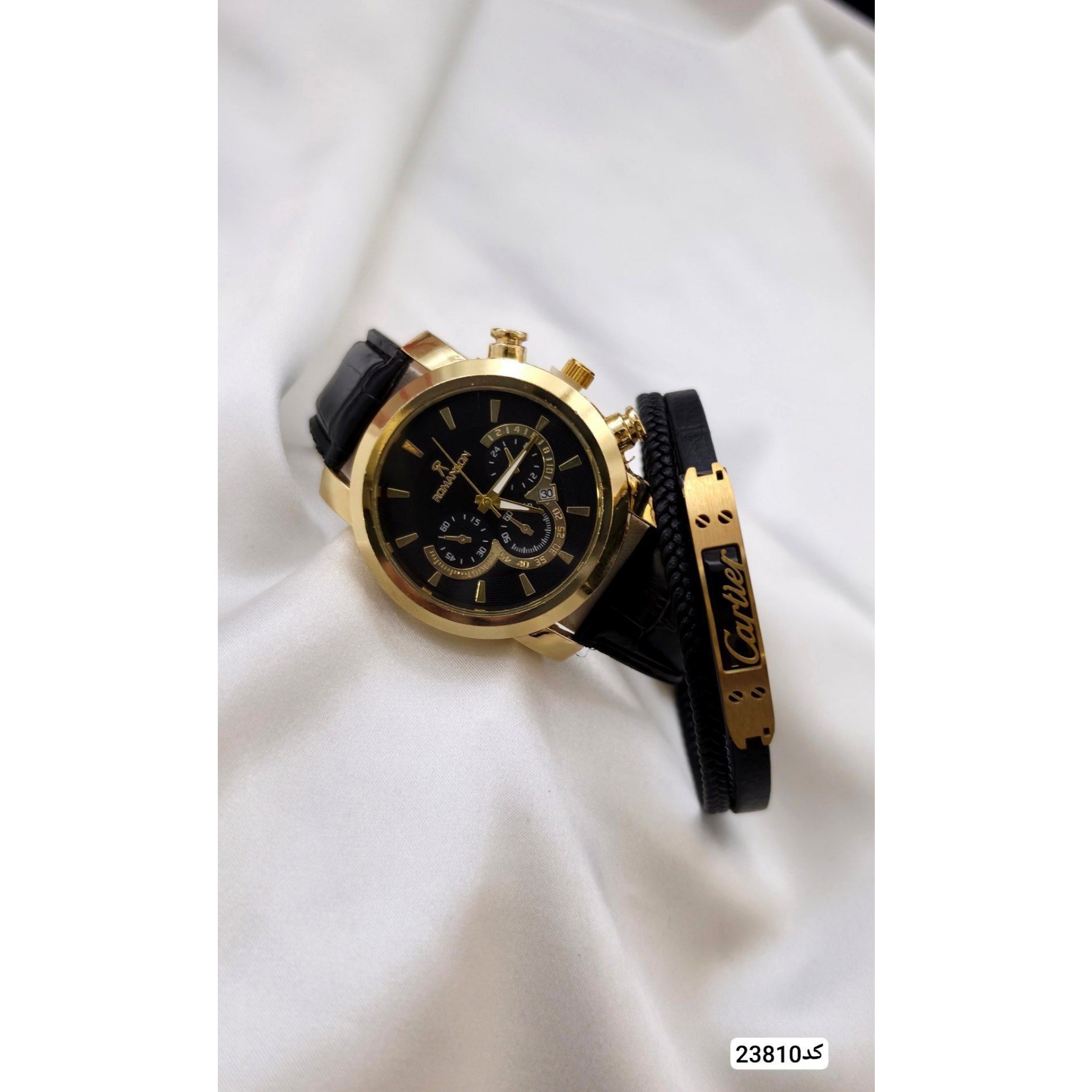 ست مردانه ساعت رومانسون و دستبند ست کادویی