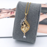پلاک فرشته گردنبند دخترانه و زنانه طرح طلا مارک ژوپینگ xuping کاملا مشابه طلا رنگ ثابت ارسال رایگان