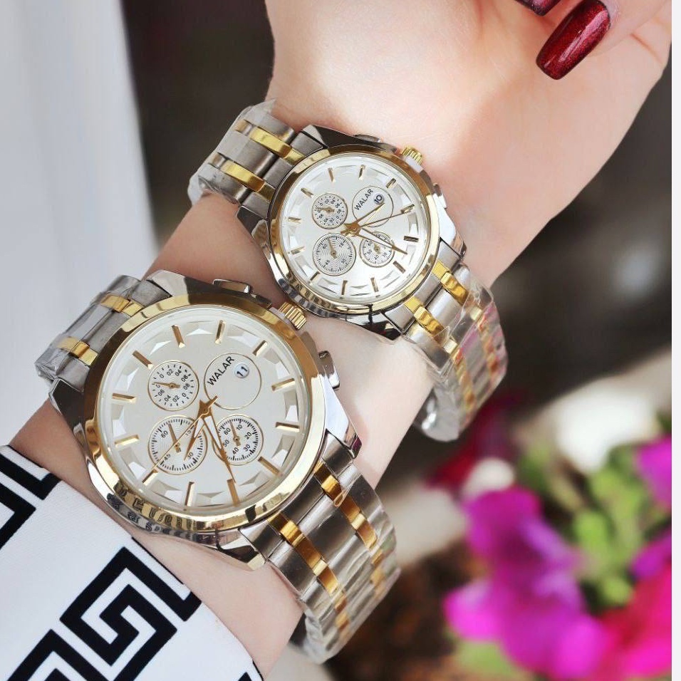 ست ساعت مچی استیل زنانه و مردانه مارک معروف والار WALAR طرح تیسوت ارسال رایگان قیمت حراجی