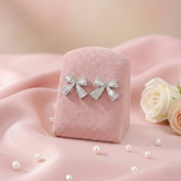 گوشواره سوارسکی پاپیون نقره ای ژوپینگ کد 318150457