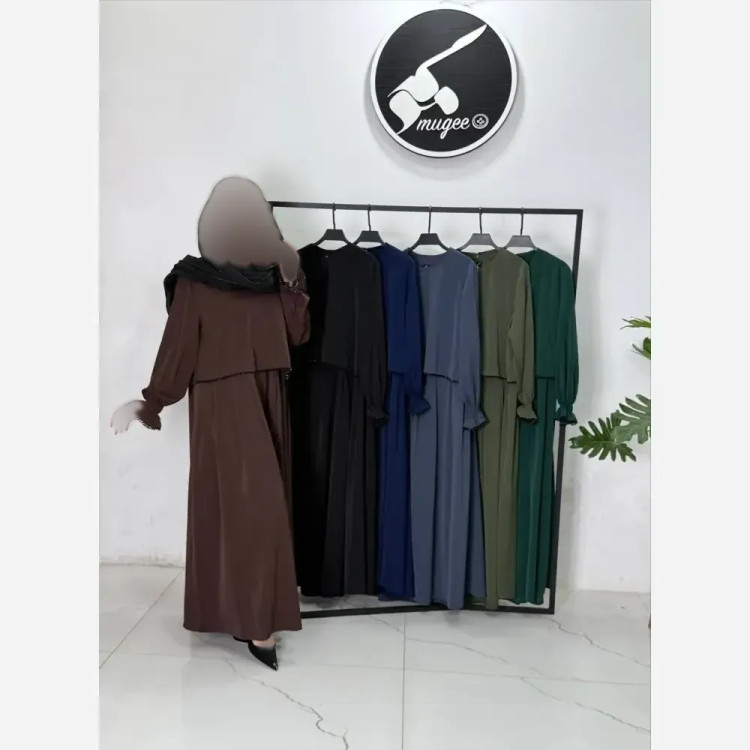 طرح دو تکه پریا جنس کرپ الیزه فری سایز مناسب 38 تا 50
