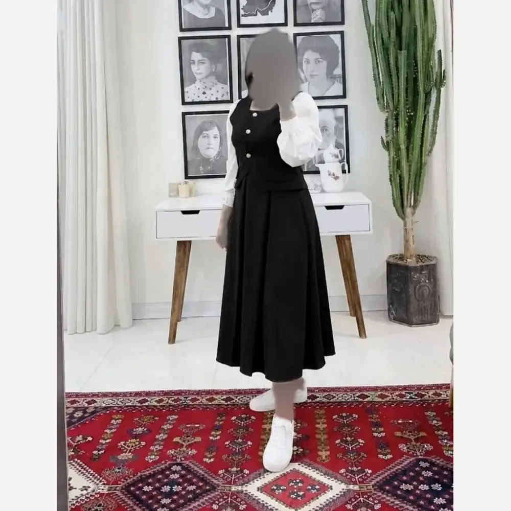 ست دو تیکه زنانه طرح شیده جنس مازراتی فری سایز تا 46 (3)