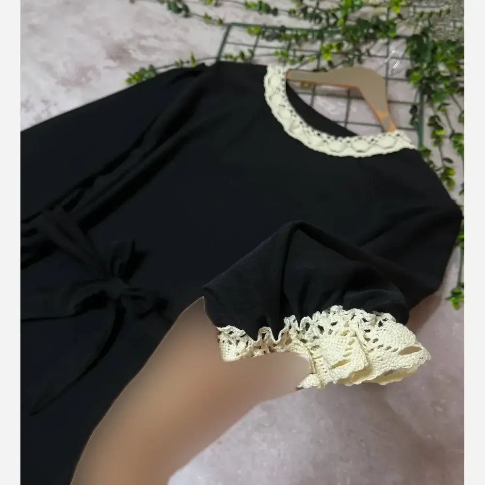 کفتان زنانه مدل پریزاد جنس الیزه ترک مشکی فری سایز 38 تا 48