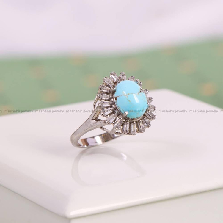 انگشتر فیروزه شجری زنانه کد 6093