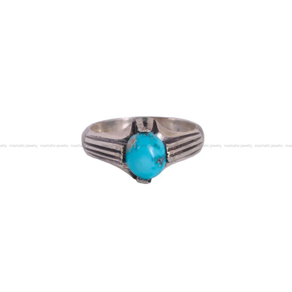 انگشتر فیروزه شجری مردانه کد 2691