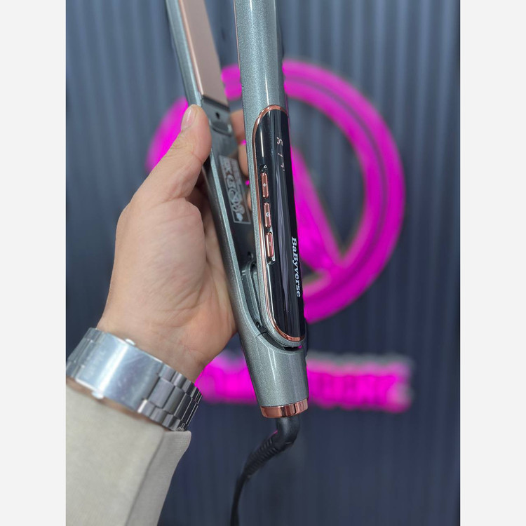 اتو مو صفحه باریک بابی ورس نمایشگر دیجیتال گرمایش 980درجه قابلیت تنظیم دما سیم چرخشی 360 درجه جنس صفحه سرامیک