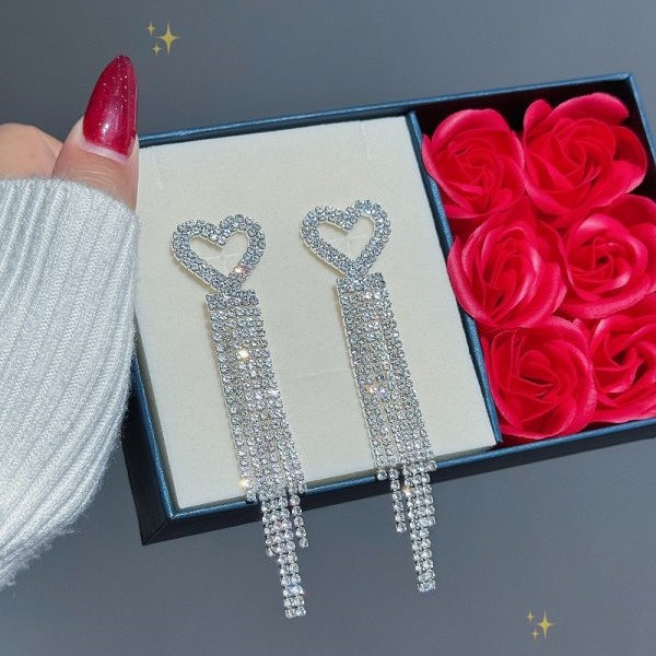 گوشواره قلب جواهری