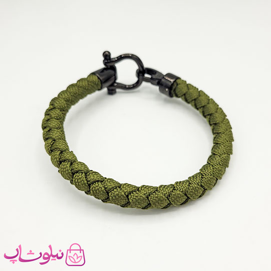 دستبند امگا کنفی مردانه سبز قفل مشکی کیفیت مستر کد 1100