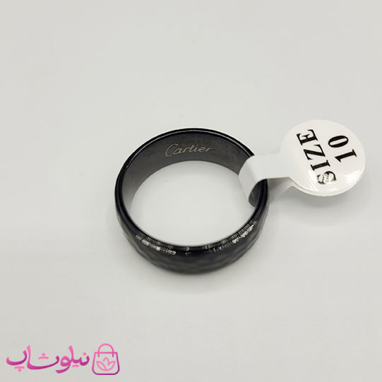 انگشتر مردانه کارتیه مدل طرحدار فول مشکی کد 460