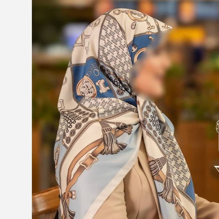 روسری مجلسی ابریشمی توییل