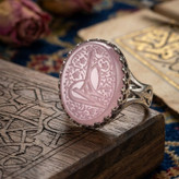 انگشتر نقره عقیق مردانه مدل سرنیزه طرح حکاکی علی کد 3810