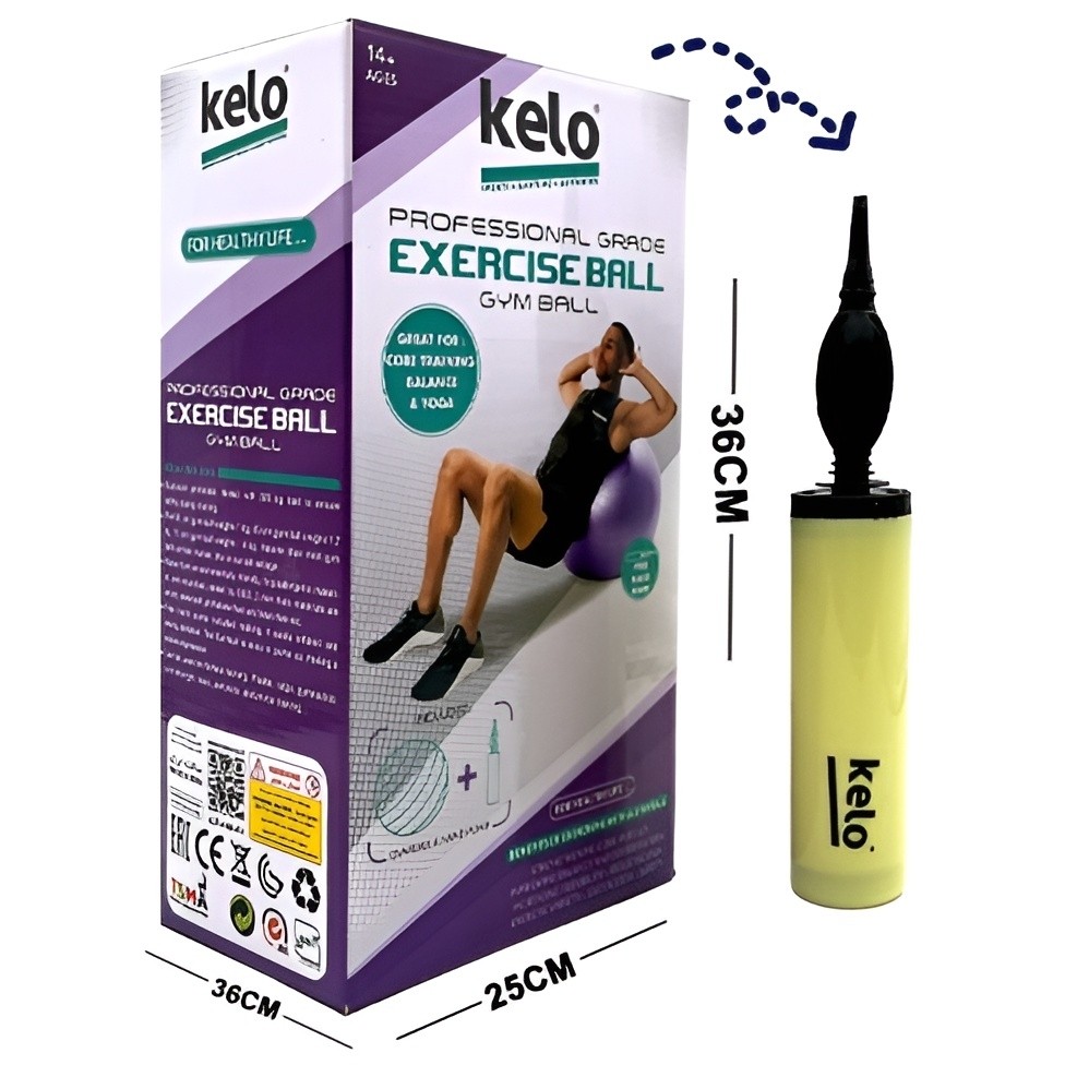 توپ جیم بال صاف اعلا مارک KELO سایز 75 و 85 با تلمبه (ارسال رایگان و خرید قسطی)