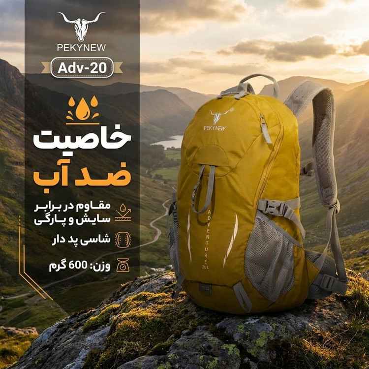 کوله پشتی کوهنوردی 20 لیتری پکینیو مدل Adv-20
