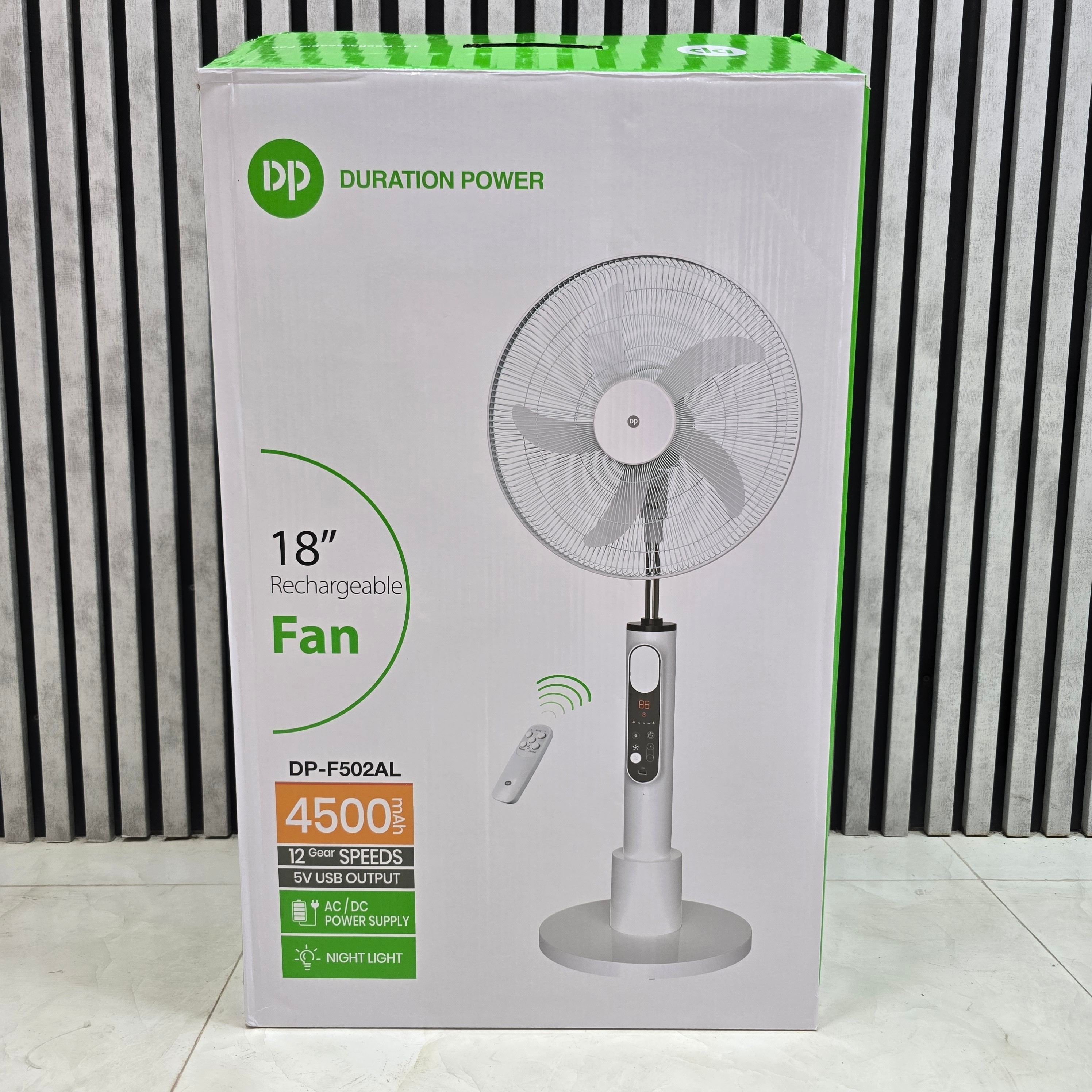 پنکه ایستاده برقی و شارژی دی پی مدل DP-F502 با ارسال رایگان
