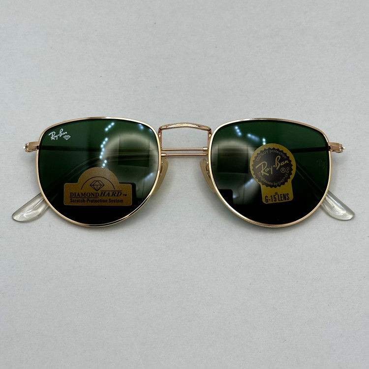 عینک آفتابی ریبن rayban شیشه سنگ سبز طلایی کد rb 3958 - فول پک (ارسال رایگان)