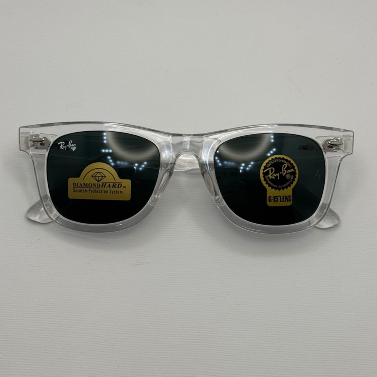 عینک ویفرر ریبن Rayban WAYFARER شفاف شیشه سنگ نشکن زد خش با پک کامل (ارسال رایگان)